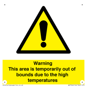 Warning This area is temporarily out of bounds due to the high temperatures